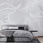 Fototapeta Bílé listy na šedém pozadí