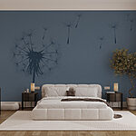 Fototapeta Semínka pampelišek létající vzduchem