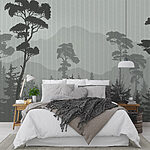 Fototapeta Les s horami a stromy