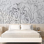 Fototapeta Jemné květinové siluety v jednobarevném provedení