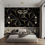 Fototapeta Abstraktní geometrický design v černé a jantarové barvě