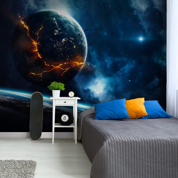 Fototapeta Fototapeta Planeta s ohněm v pozadí (SKU: u72641)