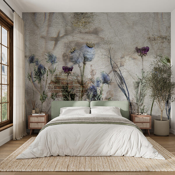 Fototapeta Fototapeta Botanická koláž na texturovaném pozadí (SKU: u72771)