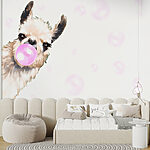 Fototapeta Lama fouká bublinu