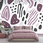 Fototapeta Wall murals Pattern of purple and black shapes
