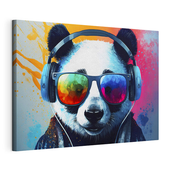 Panda se sluchátky a slunečními brýlemi Obraz Panda se sluchátky a slunečními brýlemi