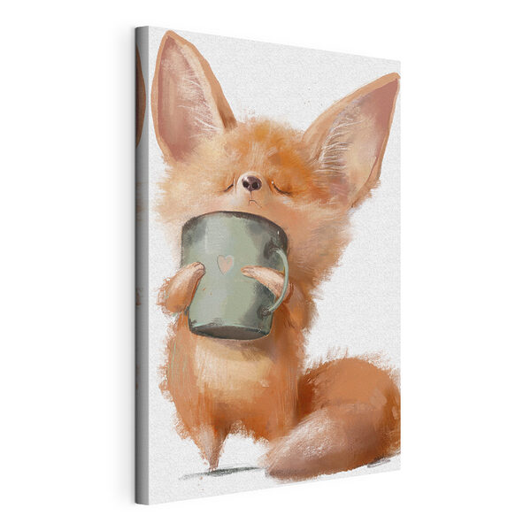 Obraz Liška fennec si vychutnává teplý nápoj