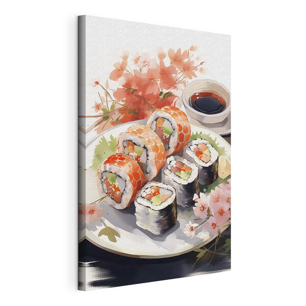 Talíř se sushi a omáčkou Obraz Talíř se sushi a omáčkou