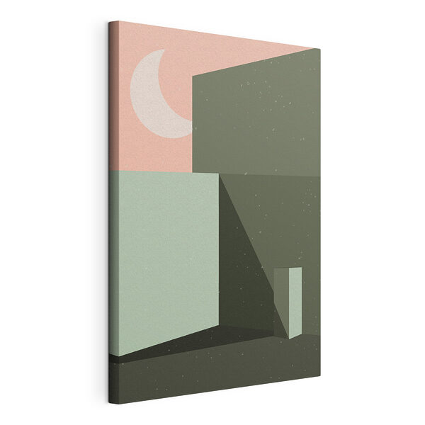 Obraz Minimalistická geometrická scéna v měsíčním světle (SKU: s37130) Obraz Obraz Minimalistická geometrická scéna v měsíčním světle (SKU: s37130)