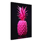 Obraz Zářivě růžový ananas na černém pozadí