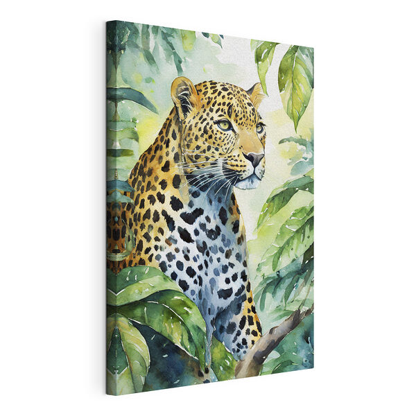 Leopard schovaný v bujné zeleni Obraz Leopard schovaný v bujné zeleni