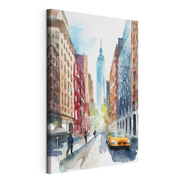 Obraz Pohled na newyorskou ulici ve stylu akvarelu