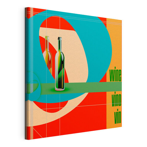 Obraz Barevné láhve vína s odlesky (SKU: s37639) Obraz Obraz Barevné láhve vína s odlesky (SKU: s37639)