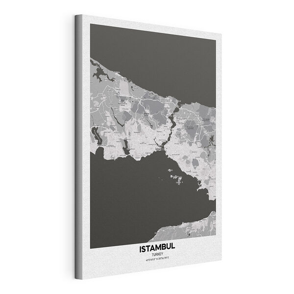 Obraz Obraz Mapa Istanbulu v odstínech šedé (SKU: s37863)