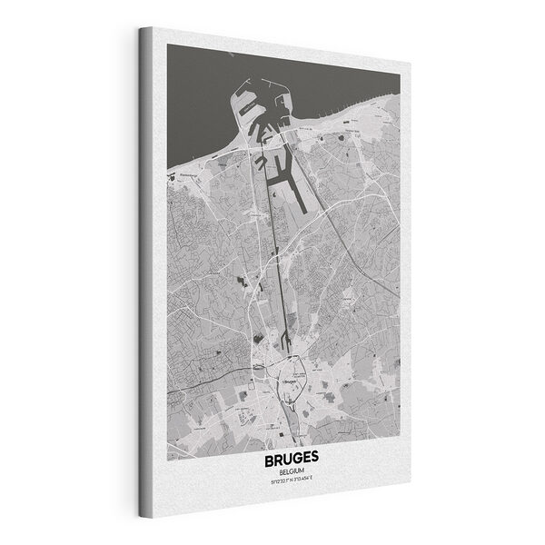 Obraz Obraz Mapa ulic v Bruggách, Belgie (SKU: s37868)