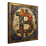Obraz Koláž symbolů bitcoinu s texturami
