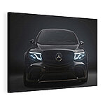 Obraz Černé auto se zapnutými světly
