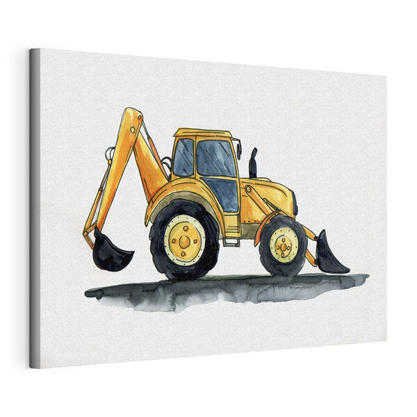Obraz Akvarel znázorňující žlutý traktor