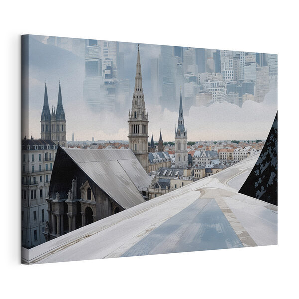 Obraz Město s vysokými věžemi a panoramatem města
