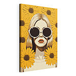 Obraz Žena v slunečních brýlích a s rouškou