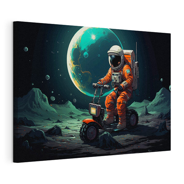 Obraz Obraz Astronaut na koloběžce na Měsíci (SKU: s40837)