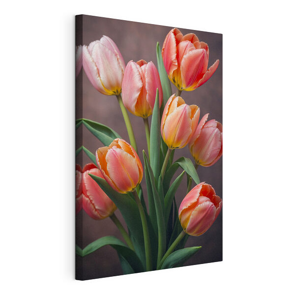 Obraz Skupina růžových a žlutých tulipánů