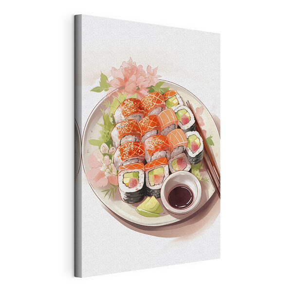 Talíř se sushi a hůlkami Obraz Talíř se sushi a hůlkami
