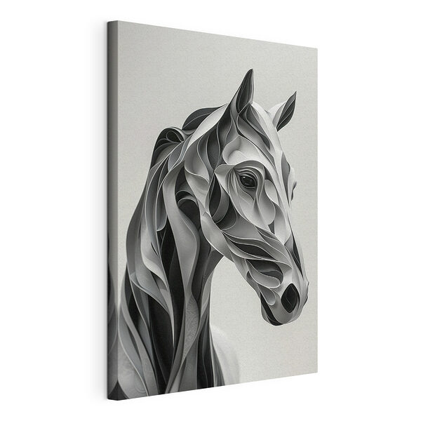 Canvas print Horse head made of paper Obraz Canvas print Horse head made of paper
