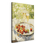 Obraz Podnos se šampaňským a jahodami