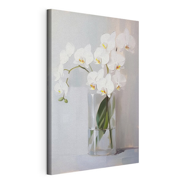 Obraz bílé orchideje ve skleněné váze Obraz Obraz bílé orchideje ve skleněné váze