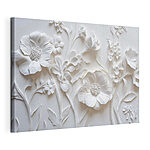 Obraz Bílá zeď s květinami