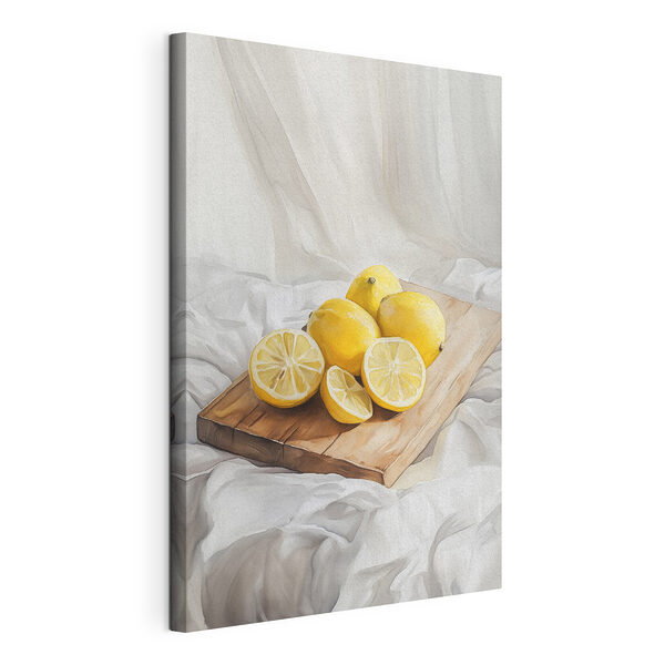 Skupina citronů na krájecí desce Obraz Skupina citronů na krájecí desce