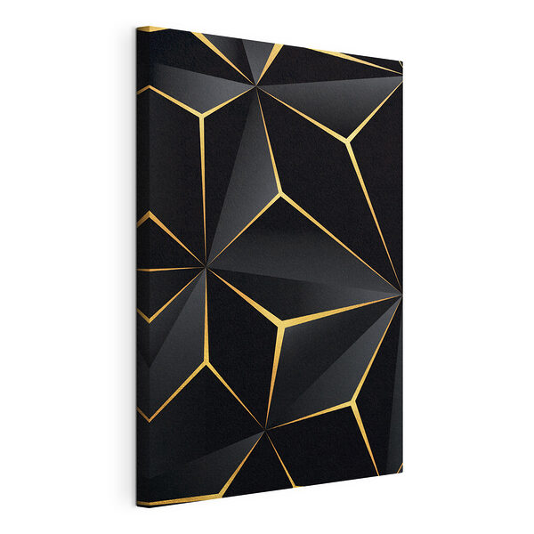 Obraz Moderní černý a metalický geometrický vzor