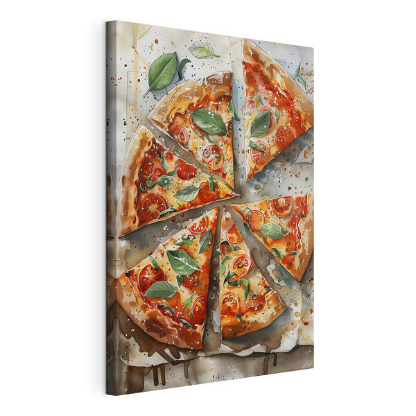Obraz Pizza s rajčaty a bazalkou