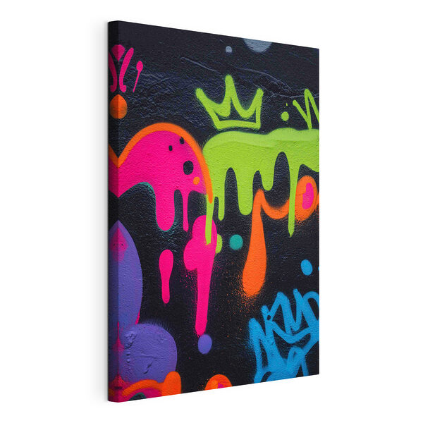 Obraz Zářivé graffiti na tmavém pozadí