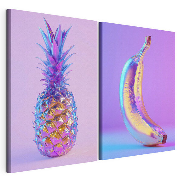 Banán a ananas Modulární tisk na plátně Banán a ananas