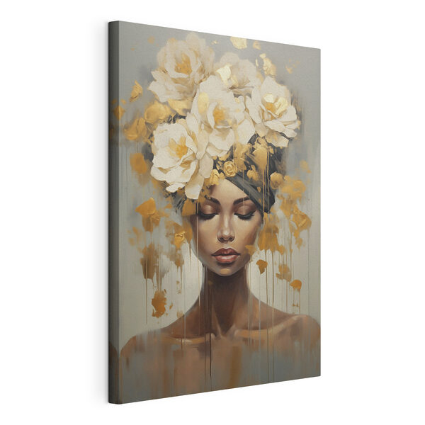 Obraz ženy s květinami ve vlasech Obraz Obraz ženy s květinami ve vlasech