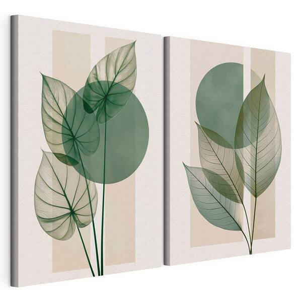 Modulární tisk na plátně Botanická elegance v jemných odstínech